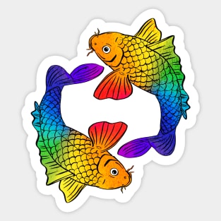 Koi Carp With Rainbow Scales Sticker